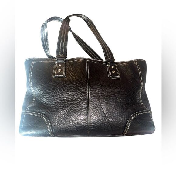 Coach Black Pebble Leather Tote Bag - Picture 9 of 15